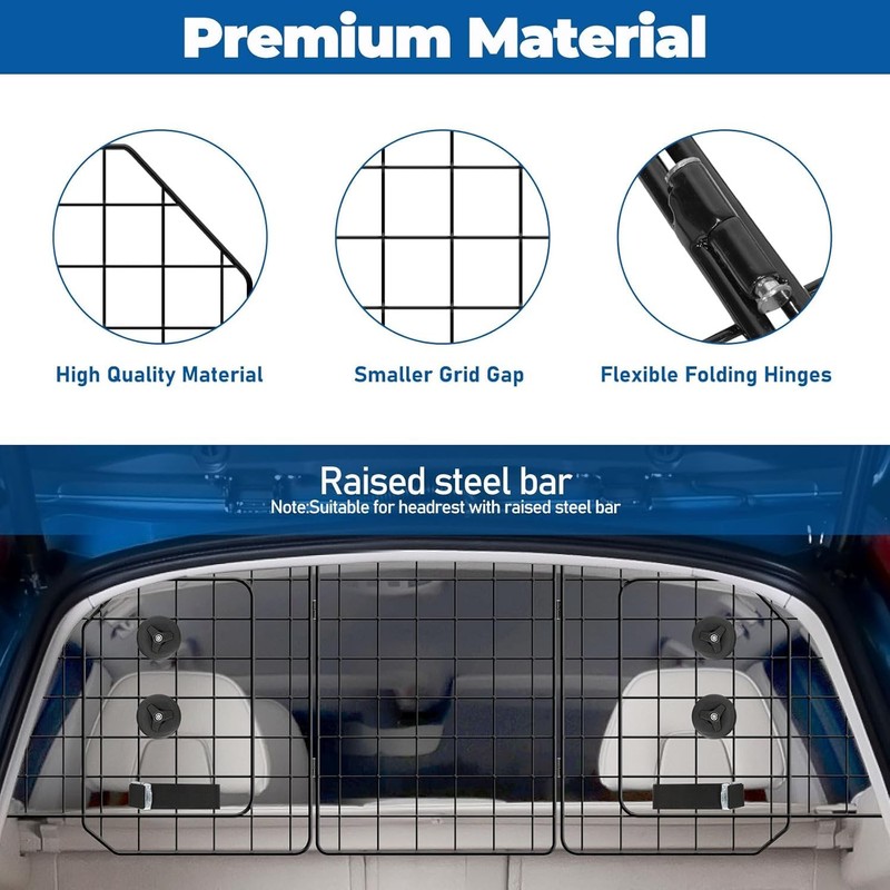 OUSHENG 2 Pack Dog Barrier for SUV, Adjustable Large Car
