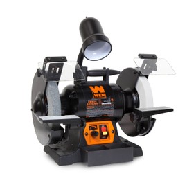 WEN BG4280 5-Amp 8-Inch Variable Speed Bench Grinder with Flexible Work Light, Black,orange