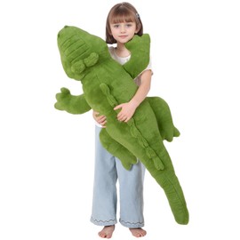 FFxiong 48 Inch Green Large Crocodile Stuffed Animal Long Body Pillow Cute Giant Alligator Plush Toy Gift for Kids Girl Boy Birthday Valentines