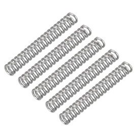 QUARKZMAN Pack of 5 Compression Springs, 1 x 6 x 50 mm Compression Springs, Spring Springs, Coil Springs, Steel Springs, 304 Stainless Steel, Silver