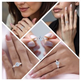 925 Sterling Silver Sky Blue White Topaz Engagement November Birthstone Rings for Women Size 5 Cttw 1.2 - Wedding and Anniversary November Birthstone Rings Rings Birthday Gifts for Women