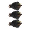 3Pcs American 3 Pole Plugs Compact Plastic Anti Loose Portable