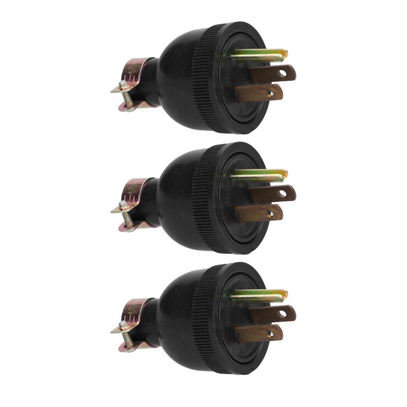 3Pcs American 3 Pole Plugs Compact Plastic Anti Loose Portable