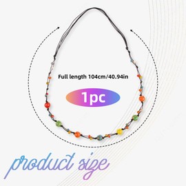 Boho Necklaces for Women, Colorful Ceramic beaded Long Strand, Unique boho jewelry for women, Trendy Hippie Necklaces, Her Surprise Gift