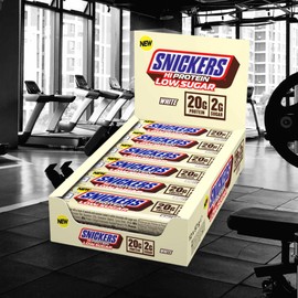Snickers Bars - Low Sugar High Protein Bars- White Chocolate - 12x57g,12 Count (Pack of 1)