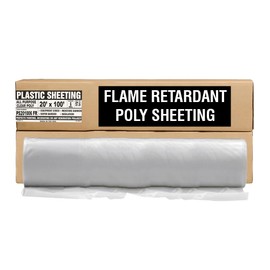 Aluf Plastics 6 MIL Thick Extra Strong Heavy Duty Fire Retardant Clear All Purpose Vapor and Moisture Barrier Sheet Tarp/Drop Cloth - 20" x 100' - For Painting, Furniture, Carpet, & Contractor
