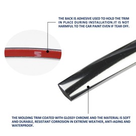 Automotive Molding Trim Black/Chrome 10FT - DIY Repair Strip,Interior/Exterior Decor for Cars,SUV,Truck Grille,Fender,Dashboard,Prevent-Scratches (8mm, Silver)