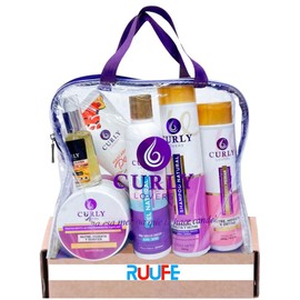 Shampoo, Crema Peinar, Tratamiento, Gel, Aceite de Jojoba y mascarilla de mayonesa (6 Pack) Curly Lovers Shampoo, Curly Lovers Hair Products, Curly Lovers usa, Curly Lovers hair (Delgado)