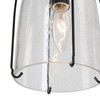 Optimant Lighting Modern Black Pendant Light with Seeded Glass Shade,