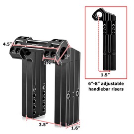 MOFUN Adjustable 6" 8" Handlebar Riser 1.5" Pullback For Harley Dyna Softail Sportster