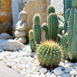 GreenVibe Large River Rocks, 20lbs Aquarium Rocks, 3-4 Inch White Pebbles for Indoor Plants, Natural Stones for Landscaping Garden Paving Plant Rocks Crafting Walkways