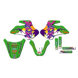 All Years KDX 50 Throwback Green Senge Graphics Base Kit Compatible with Kawasaki