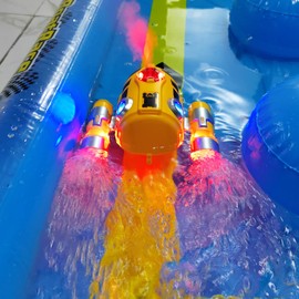 Tipmant RC Speed Boat Remote Control Speedboat Spray Led Light 2.4G Super Power Water Toy Swimming Pool Kids Birthday Gifts (Yellow)
