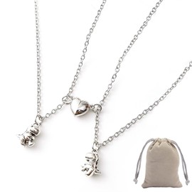 WUFGWBD 1 Pair Of Friendship Necklaces, 1 Storage Bag, Matching Necklace, Girls Birthday Necklace, Love Pendant Necklace, Dinosaur Pendant Necklace