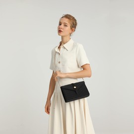 Miss Lulu Women's Clutch Wedding Bag Evening Crossbody Bag PU Leather with Adjustable Chain