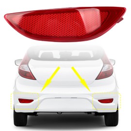 Rear Bumper Night Reflector Rear Bumper Reflector Red Warning Waterproof Shock Resistant Replacement for Hyundai Accent LE SE (Right 924061R000)