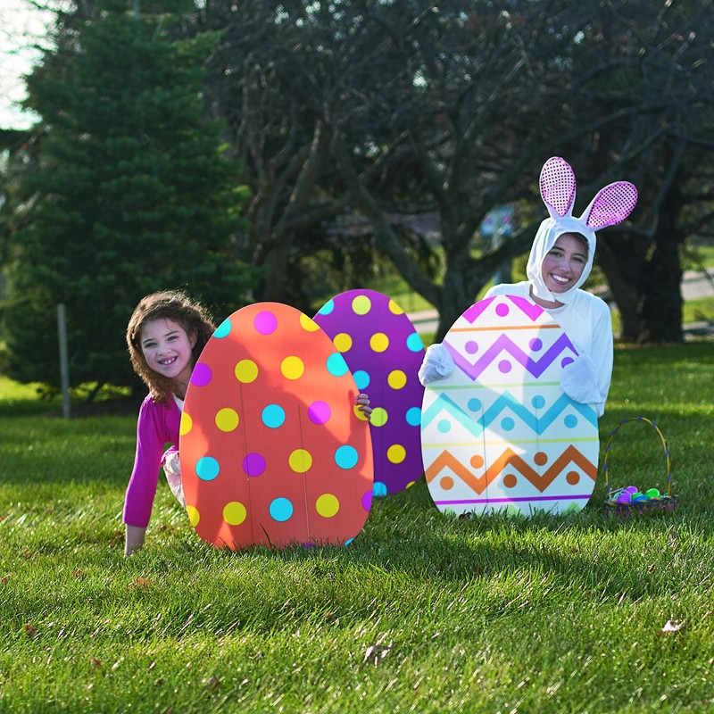 Fun Express 4 Pieces Large Easter Egg Outdoor Yard Signs