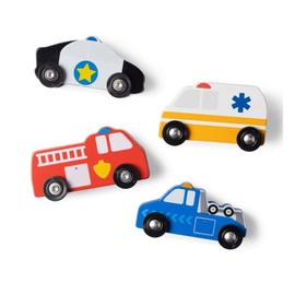 Melissa & Doug NEW Melissa & Doug Rescue Vehicles 4ct Children's Wooden Play Cars Set