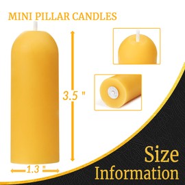 32Packs Natural Beeswax Pillar Candles-8 Hour Clean Burning,1.3 x 3.5 inch Small Unscented Candles，Smokeless Bees Wax Candles for Emergency,Home Decor,Wedding