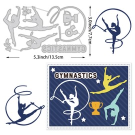 BENECREAT 13.5x7.7cm Gymnastics Metal Cutting Dies, Ribbons, Trophies, Stars Embossing Stencil Template for DIY Crafts Scrapbook Photo Album Decor Card Making(0.8mm Thick)