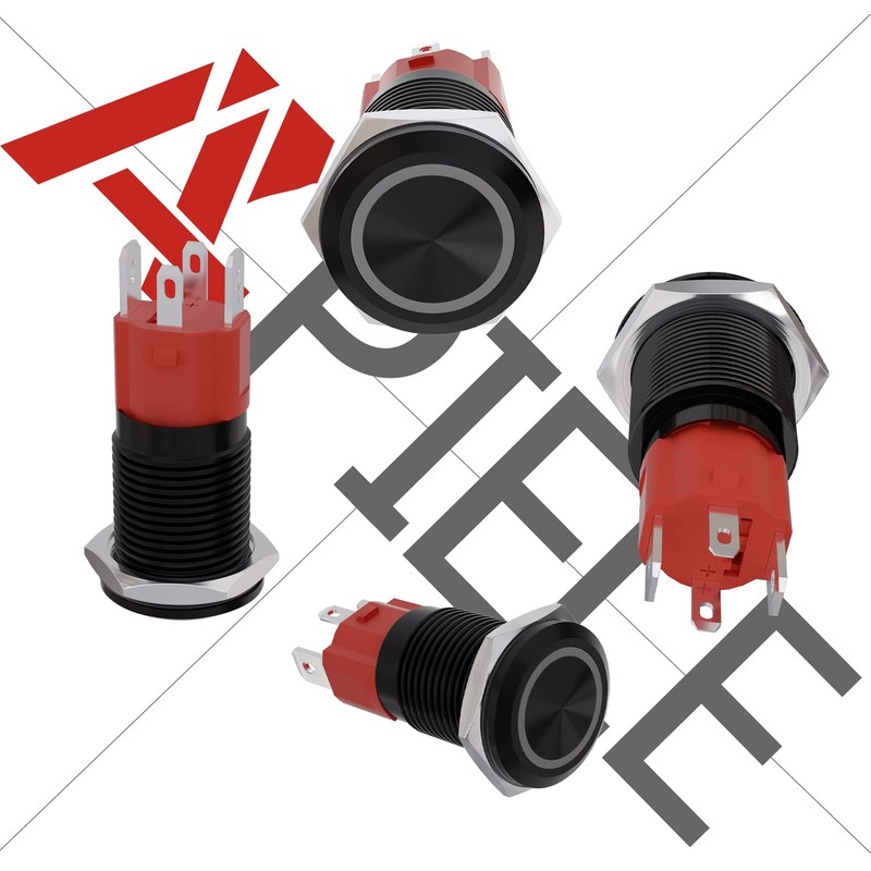 APIELE 10 Amp 16mm Latching Push Button Switch 12V Angel