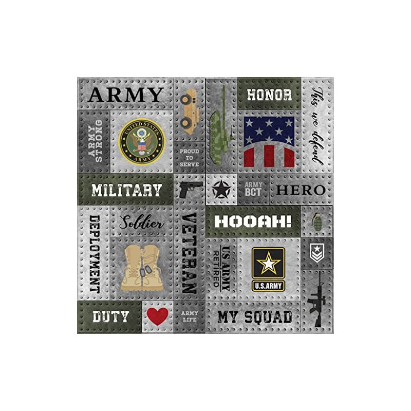 Scrapbook Customs 30430 Army and Faux Metal Rivets 12 x