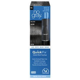 No Gray Quick Fix, 1N Black, Instantly Hide Gray, Silver & White Hair, Easy to Use Applicator, Compact & Travel Friendly, Vegan & Cruelty Free