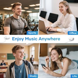 LWZCAM USB C Earbuds with Microphone 5 Pack, in-Ear Wired Headphones with Noise Isolating, Type C Earphone Heavy Bass Stereo Headsets Compatible with iPad, Android Smartphones, for Most USB-C Devices