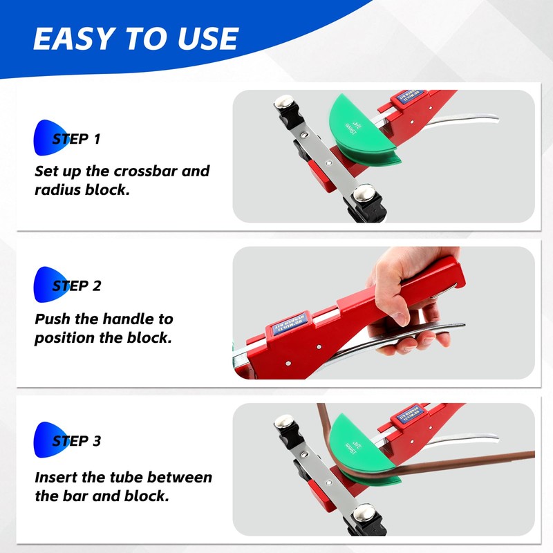 kuailebuy Tube Bender Kit, for 1/4"-7/8" O.D. 90° Forward/Reverse Bending