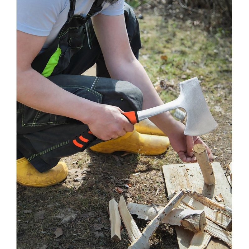 WICING 13.8" Hatchet, Camping Axe 1065 High Manganese Steel &