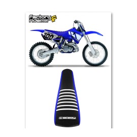 Enjoy MFG 2000-2004 YAMAHA TTR 225 Seat Cover  BLUE SIDES / BLACK TOP / WHITE RIBS   #103