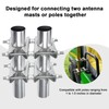 Double Antenna Mast Clamp 2PCS- Heavy Duty Galvanized Iron Mount