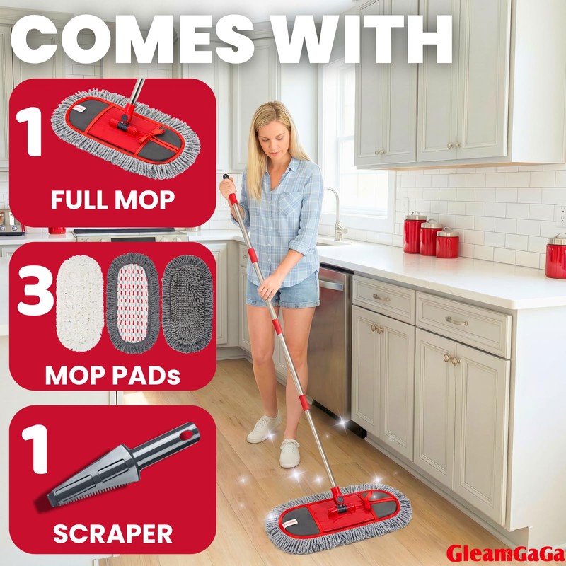 Dust Mop for Floor Cleaning for Hardwood, Laminate, Tile &