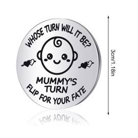 SOSPIRO New Parents Decision Coin, Funny New Baby Gifts for Mom Dad, Newborn Coin New Daddy Mummy Pregnancy Gifts for Moms Baby Shower Birthday First Fathers Mothers Day Gifts