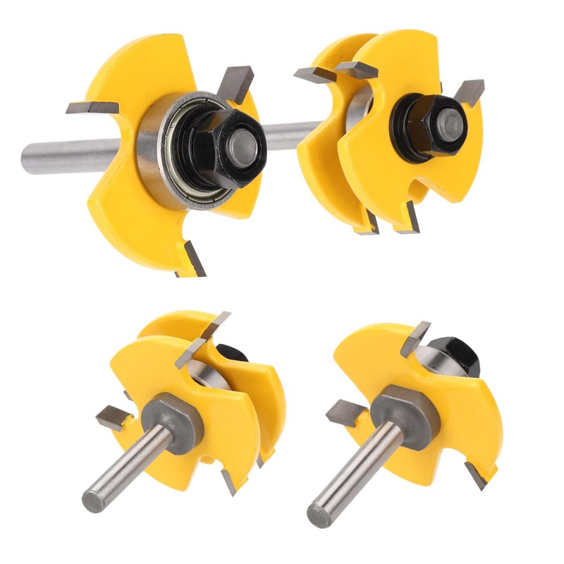 Yougfin 2PCS Tongue and Groove Set , 1/4" Shank Router