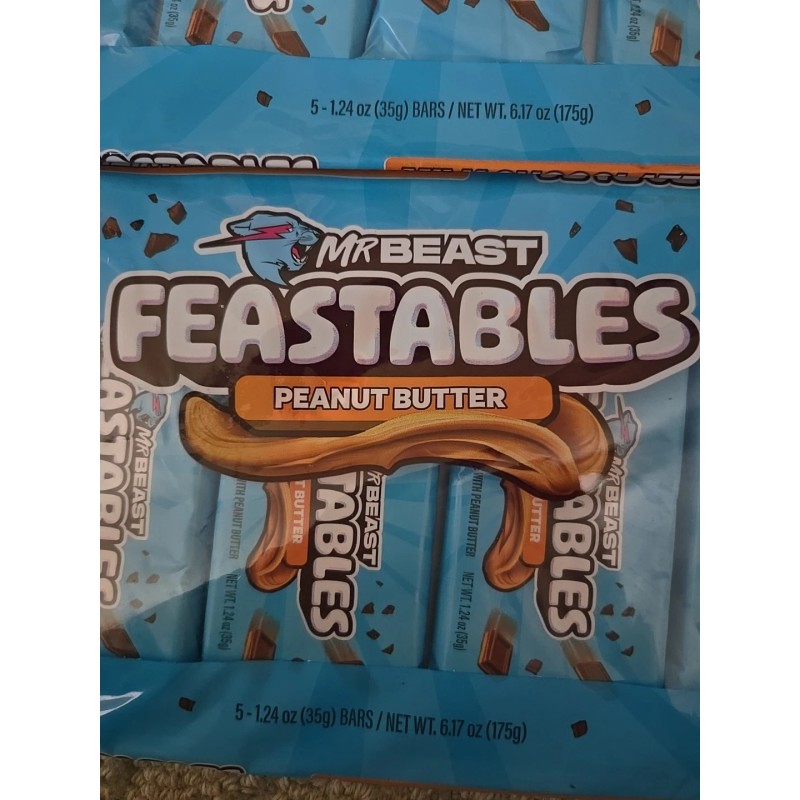 Feastables Mr Beast FEASTABLES Milk Chocolate Peanut Butter 10 Bars