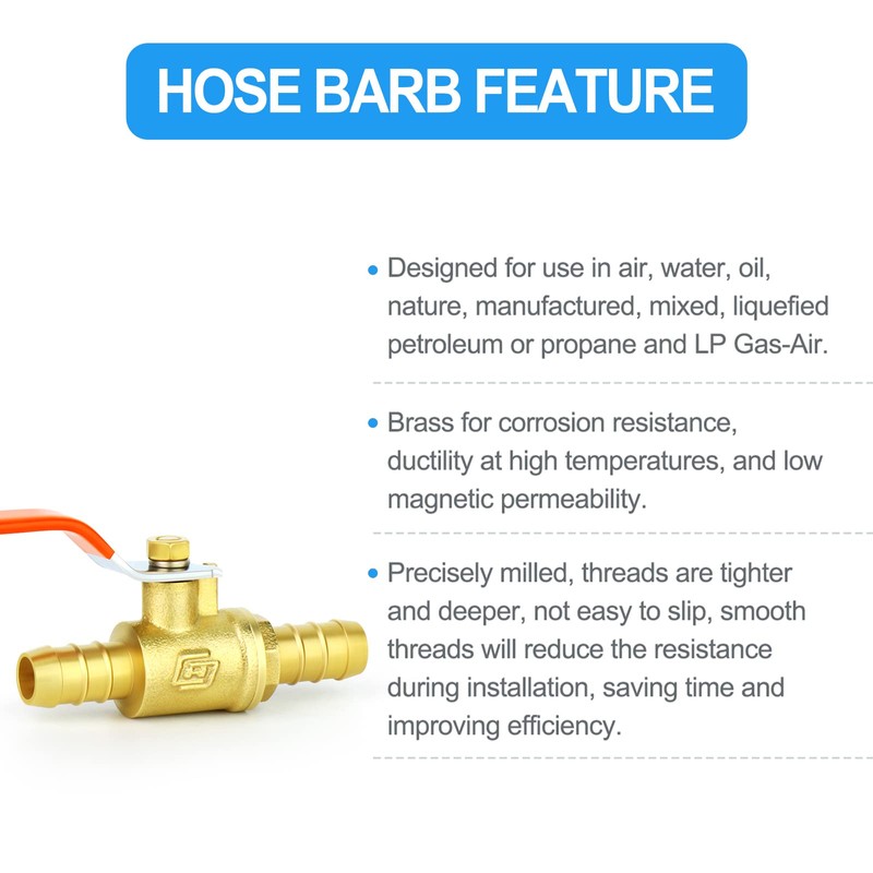 ERGAOBOY 2 x 2-way ball valve with straight barb, 12