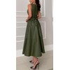 CHARTOU Women PU Faux Leather Sleeveless Elegant Flowy Long Dress
