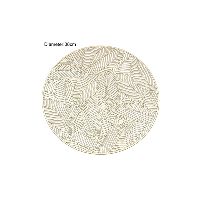 Hosoncovy 4 Pack Leaf Decorative Placemats PVC Placemats Hollow Dining