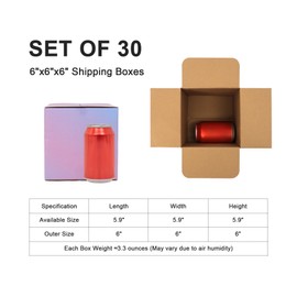 DERZIFUN 6x6x6 Medium Shipping Boxes, 30 Pack Purple Cardboard Mailer Box, Gift Boxes for Packaging Small Business