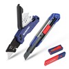 WORKPRO Utility Knife, 2-piece, Folding Box Cutter and Retractable Knife,