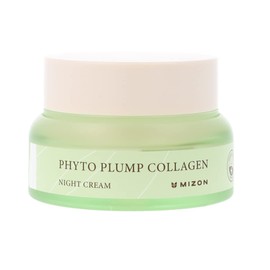MIZON Phyto Plump Collagen Crema Facial de Noche 50 ml - con colágeno vegetal - fórmula vegana hidratante y antiedad para piel seca o madura