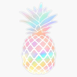 Magnet Holographic Pineapple Magnet Bumper Sticker Car Magnet Flexible Reuseable Magnetic Vinyl 5"