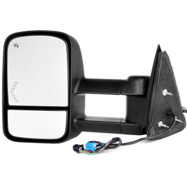 Aintier Tow Mirrors Pair suitable for 2003-2007 For Chevy For GMC Silverado Sierra Pickup Truck(07 Classic Models) with Power Adjusted Heated LED Turn Signal Light BlackTowing Mirrors
