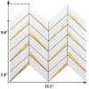DICOFUN 10-Sheet Herringbone Tile Peel and Stick Backsplash, Polished White