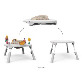 ORIBEL PortaPlay Baby Activity Center: Development Focused Toys. Foldable, Portable, and Transforms to a Play Table, Unisex (Wonderland Adventure, Gray)