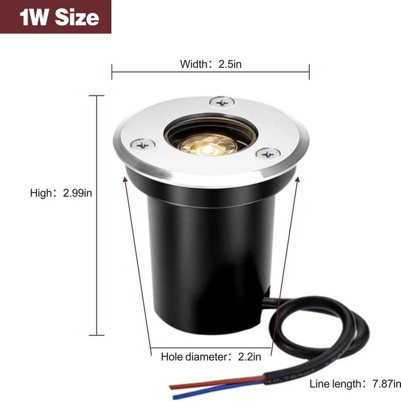 RSN 1W LED Garden Buried Light IP65 Outdoor LED Underground