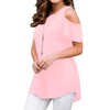 Afibi Womens Cold Shoulder Half Sleeve Swing Tunic Tops for