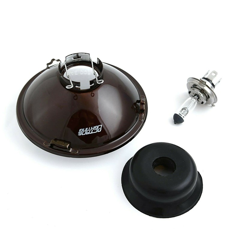 Octane Lighting 5 3/4 Inch Halogen Amber Yellow Glass Headlight