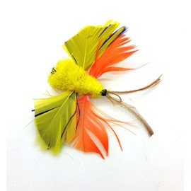Kat Fly 3 Inch Handmade Cat Toy Teaser Butterfly (1, Yellow, Refill Only)